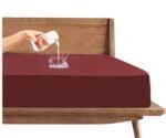 Trance Cotton Feel Terry Ultra Soft Waterproof Mattress Protector | Breathable - Hypoallergenic Mattresses Cover (75x60 inch | 6.25x5 feet, Maroon - Pack of 1)