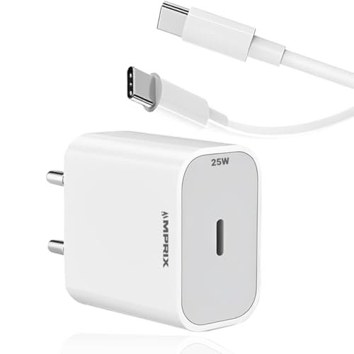25W Type-C Adapter Charger with Type C Cable for-PD Super Fast Charging for Sam S/A/M/F/Z Series | Compatible with Samsung Galaxy S24 Ultra/S23/S22/S21/21 FE/S20/M14 (Adapter with Type-C to C Cable)