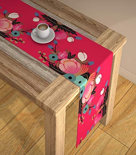 AEROHAVEN™ Abstract Multicolour HD Digital Premium Modern 6 Seater Table Runner Cloth - TR-02 - (Multi, 13 x 60 Inch)