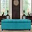 AMATA Eagle 2 Seater Ottoman/pouffe Sky Blue Suede Velvet Fabric Perfect for Home Living Office Room and Guests (Sky Blue 3, 2 Seater)(3 Year Warranty)