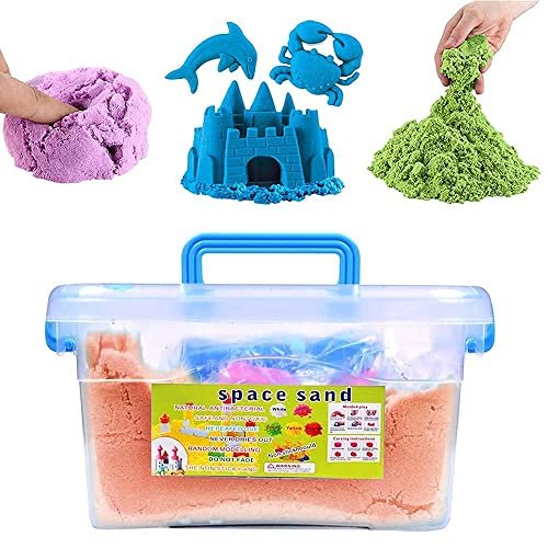 ASTIKAYA Kinetic Sand for Kids/Boys/Girls to Play 1 Kg Box Clay with Moulding Toys. Wonder Sand 1KG for Kids(1Kg Box), Multicolor (1 KG Clay)