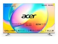 Acer 164 cm (65 inches) Super Series 4K Ultra HD Smart QLED Google TV AR65QDXGU2875AT (Black) 2024 Model