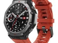 Amazfit T-Rex 3 Outdoor Rugged Military 48mm Smart Watch, Built in GPS, 27 Days Battery Life, Offline Maps, 2000 Nits Brightness, 10 ATM Water Resistance, AI Coach, for iOS & Android (Lava)