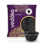 Amazon Brand - Vedaka Black Raisins | Seedless | 500 G | Premium Kali Kishmish | Kali Draksh | Dry Fruits | Flavourful & Delicious Snack | Source Of Potassium & Dietary Fibre | Ambient Temperature