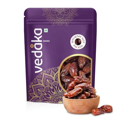 Amazon Brand - Vedaka Fresh Dates | 500 g | Khajur Dry Fruit | Naturally Dried | Healthy Snack | No Added Preservatives Or Additives | Hygienically Packed
