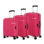 American Tourister Liftoff 3PC Set Polypropylene (PP) Hard 8 Wheels Spinner Luggage 49cms/Suitcase/Trolley Bag for Travel (Berry Blast), Pink