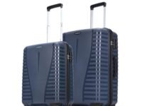 Aristocrat Polypropylene Airpro 2 Pc Set Cabin 55Cm(Small), 66Cm(Medium) 8 Wheels Spinner Trolley Bags For Travel Hard Case Luggage,Lightweight Bag With Combination Lock&7 Years Warranty (Blue),67 Cm