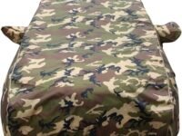 Autofact 100% Waterproof Car Body Cover Compatible with Mahindra Quanto (2012 to 2016), with Mirror Pockets, 4 x 4 American Matty, Long Lasting Strong Durable Material, Camouflage Army Look