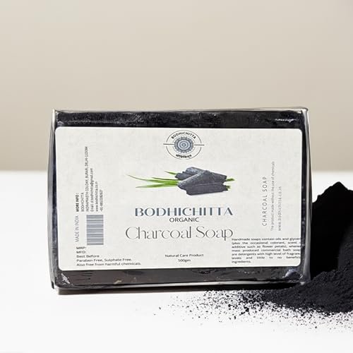 Bodhichitta Charcoal Soap Base |100% Pure Organic & Natural | Paraben, SLS, Chemical Free | Melt & Pour Soap Base Bar For Soap Making 500gm