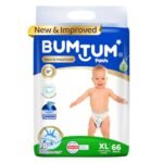 Bumtum Baby Diaper Pants, XL Size, 66 Count, Double Layer Leakage Protection Infused With Aloe Vera, Cottony Soft High Absorb Technology
