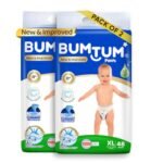 Bumtum Baby Diaper Pants, XL Size, 96 Count, Double Layer Leakage Protection Infused With Aloe Vera, Cottony Soft High Absorb Technology
