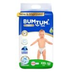 Bumtum Baby Diaper Pants, XXL Size, 52 Count, Double Layer Leakage Protection Infused With Aloe Vera, Cottony Soft High Absorb Technology