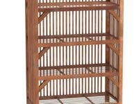 CANE RACK Bamboo 4-Tier Organizer, It Doubles As A Kitchen Pantry, Stylish Bookshelf, And Entryway Shoe Rack, Enhancing Both Organization And Decor With Its Durable, Multipurpose Design.