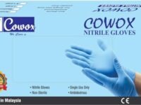 COWOX Surgicals Nitrile Gloves Disposable Powder Free Examination Blue Hand Gloves Food Grade Ce & Fda Approved Medium Size- Pack of 100 Pieces, Non-Sterile