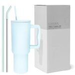 CYNVEXA Tumbler with lid and Straw 1200ML Cup Stainless Steel Vacuum Insulated Tumbler for Water, Iced Tea or Coffee 1.2L Office Gym Travelling (40 - Oz - Retro Mint)
