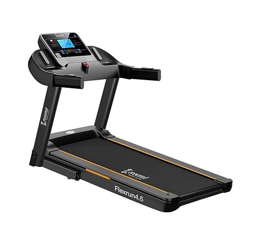 Cockatoo Flex Run4.5 4.5HP Peak DC Motorized Treadmill for Home, with 3 Level Manual Incline, Max Speed 16 Km/Hr, Max User Weight 120Kg, with Bluetooth & Speaker(DIY, Do It Yourself Installation)