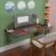 Compal Folding Wall Mounted Study Table, Office Table, Laptop Table, Folding Utility Table for Home Office Portable & Space-Saving Floating Desk (18.5X28.5 Inches Wall Mounted Table Brown)