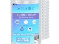 DQA SOLAIRE Premium Polythene Air Bubble Wrap Packing Roll for Safety, Multipurpose Packing Material 1 Meter Wide (50M 60GSM)