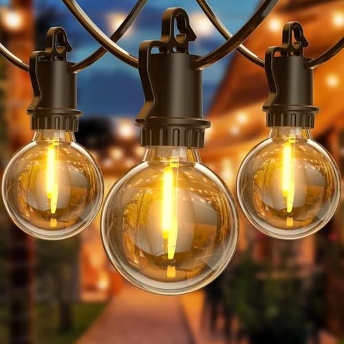 Desidiya® Outdoor String Lights 25 Feet G40 Globe Ball Lights with 25 Edison Bulbs Outdoor String Light Waterproof Patio Lights Balcony Lighting Backyard Porch Cafe Party Diwali Lights Home Decoration
