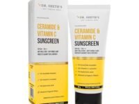 Dr. Sheth's Ceramide & Vitamin C Sunscreen | SPF 50+ Pa+++ | In-Vivo Tested | For Bright Skin & Healthy Glow | Non-Greasy, Quick-Absorbing, No White Cast | UVA/B & Bluelight Protection | For Men & Women | For All Skin Type | 80 g
