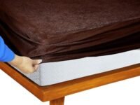 Feelme Mattress Protector Queen Size Waterproof Mattress Cover for Double Bed (72x60 inch / 6x5 feet Coffee)