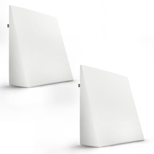 Frido Complete Back Support Wedge Cushion Made with Memory Foam | Improves Comfort and Posture While Sitting/Working On Bed | Premium Removable Covers | Pack of 2- White