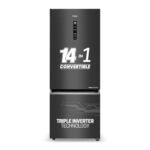 Haier 325 L, 3 Star, Convertible 14-in-1, Triple Inverter & Fan Motor Technology, with Display Frost Free, Bottom Mounted Double Door Refrigerator (HEB-333GB-P, GE Black)