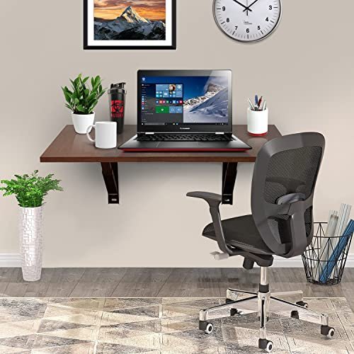 Haus Alchemy Wood Laptop Table Wall Mount Foldable&Compact Study Table Workstation Or Gaming Computer Pc Desk For Home&Office-(X-Large)(80X40Cm)-Murphy Black