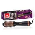 Havells HD4081 Professional Volumizer Hair Dryer, KeraNourish Ceramic Coating Brush Head, 1200 Watts, Ionic Care, Nylon Bristles,Cool Tip with Stand Support