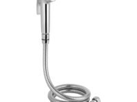 Hindware F160110CP Brisk Health Faucet, 1.25M Long Stainless Steel Flexible Tube and ABS Wall Hook - Jet Spray for Bathroom