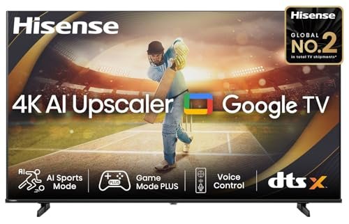 Hisense 164 cm (65 inches) E6N Series 4K Ultra HD Smart LED Google TV 65E6N (Black)