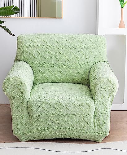 House of Quirk Universal Thick 280 GSM Jacquard Sofa Cover for Flexible Stretch (Green, One Seater 90-140CM)
