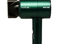 Ikonic Mini Vibe Hair Dryer 1200W with 2 Speed Setting, Cool Shot Feauture Overheat Protection, Foldable Compact Design Travel Friendly Glossy Finish Look,For Men and Woemn, All Hair Type, Emerald