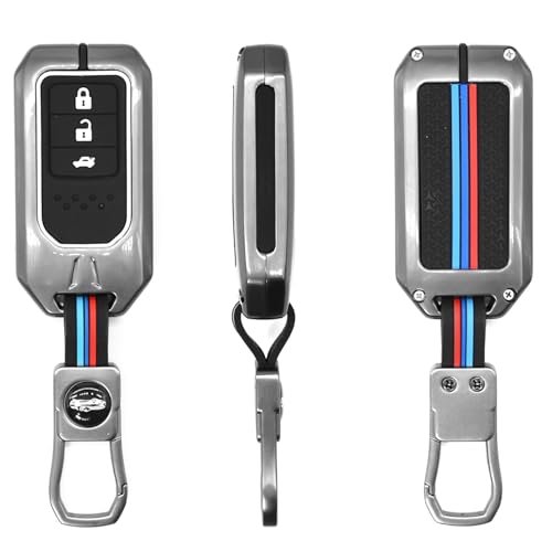 KMH Keychain Metal Shell & Soft Silicone Full Protection Key Case Holder for Honda Smart Key