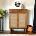Kraft Bazaar | Solid Wood Atalanta Sideboard Cabinet | Sideboard Cabinet with Cane | 2 Door Sideboard | Finish- Light Brown