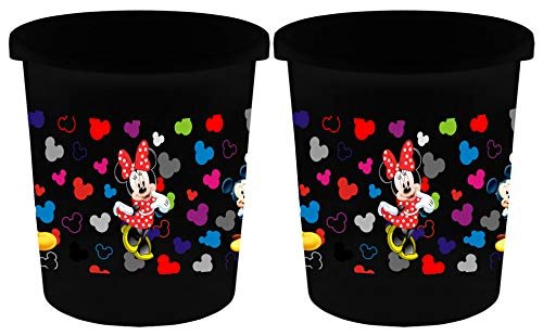 Kuber Industries Disney Team Mickey Print Plastic 2 Pieces Garbage Waste Dustbin/Recycling Bin for Home, Office, Factory, 5 Liters (Black) -HS_35_KUBMARTS17335