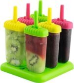 LEMBOSE Plastic Reusable Ice Pop Makers, Homemade Popsicle Frozen Ice Cream Moulds Tray Kulfi Candy Ice Lolly Mold for Children & Adults(Multicolor,Set of 1)