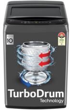 LG 7 Kg 5 Star Smart Inverter Technology Fully Automatic Top Load Washing Machine (T70VBMB1Z, Auto Prewash, Turbodrum, Stainless Steel drum, LED Display, Smart Diagnosis Middle Black)
