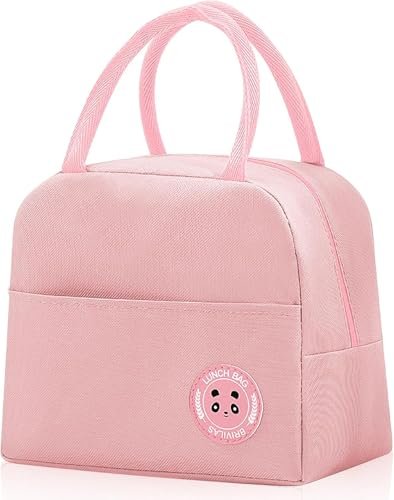 LOCREST Lunch Bag Insulated Travel Lunch/Tiffin/Storage Bag for Office, College & School (Pink) (Cotton)