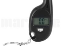 Marrone Mini Portable Tyre Pressure Gauge Digital LCD Display Tire Wheel Air Manometer Tester Meter Monitor Keychain Tool for Car Bike Motorcycle Vehicle Automobile Accessories