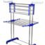 Mega Clothes Stand With Foldable Wings | Stylish Garment Stand | Clothes Hanging Rack | Clothes Hanger for Balcony & Bedroom | 2-Tier Folding Clothes Stand | Clothes Drying Rack ( Blue )