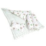 NWF 100% Cotton Baby Bedding Set – Mattress & Soft Daytime Bedding for Infants (0–24 Months) | 4-Piece Set, 26”x40” | Tree & Bear Print
