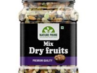 Nature Prime 100% Natural Premium Mix Dry Fruits 500Gm with Almonds | Cashew | Kishmish | Apricot | Black Raisins | Dried Kiwi | Nuts and Dry Fruits 500Gm (Jar pack)