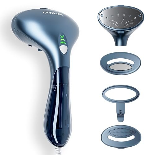OWNAIR Handheld Garment Steamer for clothes, steam iron press, easy vertical horizontal steaming, steamer for ironing clothes, 24g/min high steam 1800 Watt, 130 ml, 15-sec Fast Heating