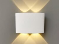 Outdoor Wall Lights Modern LED Wall Lamp Waterproof IP65 8W, Wall Lights Aluminum Casting Up Down 4 Way Outdoor Round LED Wall Lights (White Body)