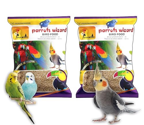 Parrots Wizard All Life Stages Dry Bird Food Small Size Kangni Seed Bird Food 950 Grams Pack of 2