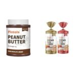 Pintola Combo - Chocolate Peanut Butter Creamy 1Kg + Rice Cakes (Unsalted & Multigrain) (Pack of 2) (130g x 2), 100% Roasted Peanuts butter Chocolate Flavour Creamy,High Fibre With Organic Rice Cake