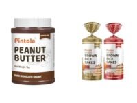 Pintola Combo - Chocolate Peanut Butter Creamy 1Kg + Rice Cakes (Unsalted & Multigrain) (Pack of 2) (130g x 2), 100% Roasted Peanuts butter Chocolate Flavour Creamy,High Fibre With Organic Rice Cake