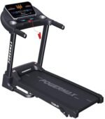 PowerMax Fitness TDM-97 (4HP Peak) Manual Incline Motorized Foldable Treadmill for Home use with 12 preset Workouts, Max Speed 12kmph, Aux, Speaker|Cardio Machine for Max User 110Kg, Heart Rate Sensor