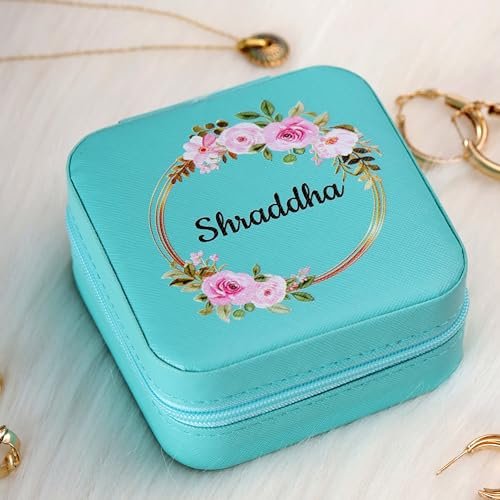 Precious Arts Gifts Personalised Jewellery Organiser Box|Earring|Necklace Storage Case|gift for Sister|Girlfriend|Wife|Mother|Valentineday|Rakshabandhan|Birthday|Anniversary|Mothers day 4x4inch(Green)